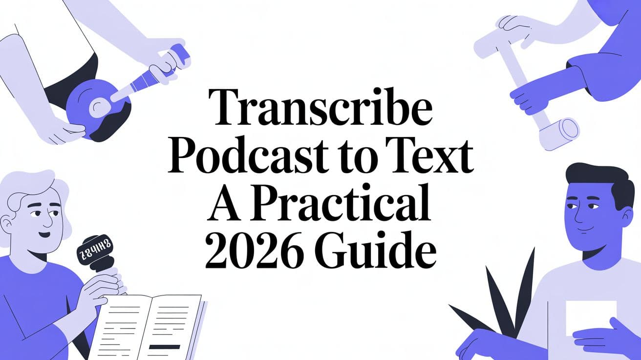 Transcribe Podcast to Text A Practical 2026 Guide