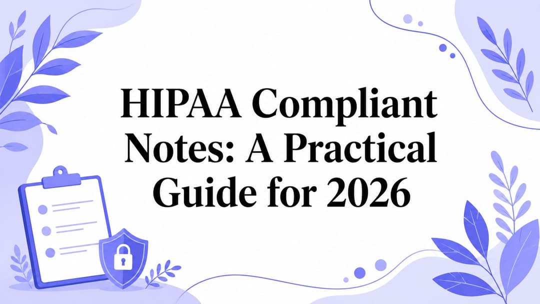 Hipaa Notes HIPAA Compliant Notes: A Practical Guide for 2026 | SpeakNotes Blog